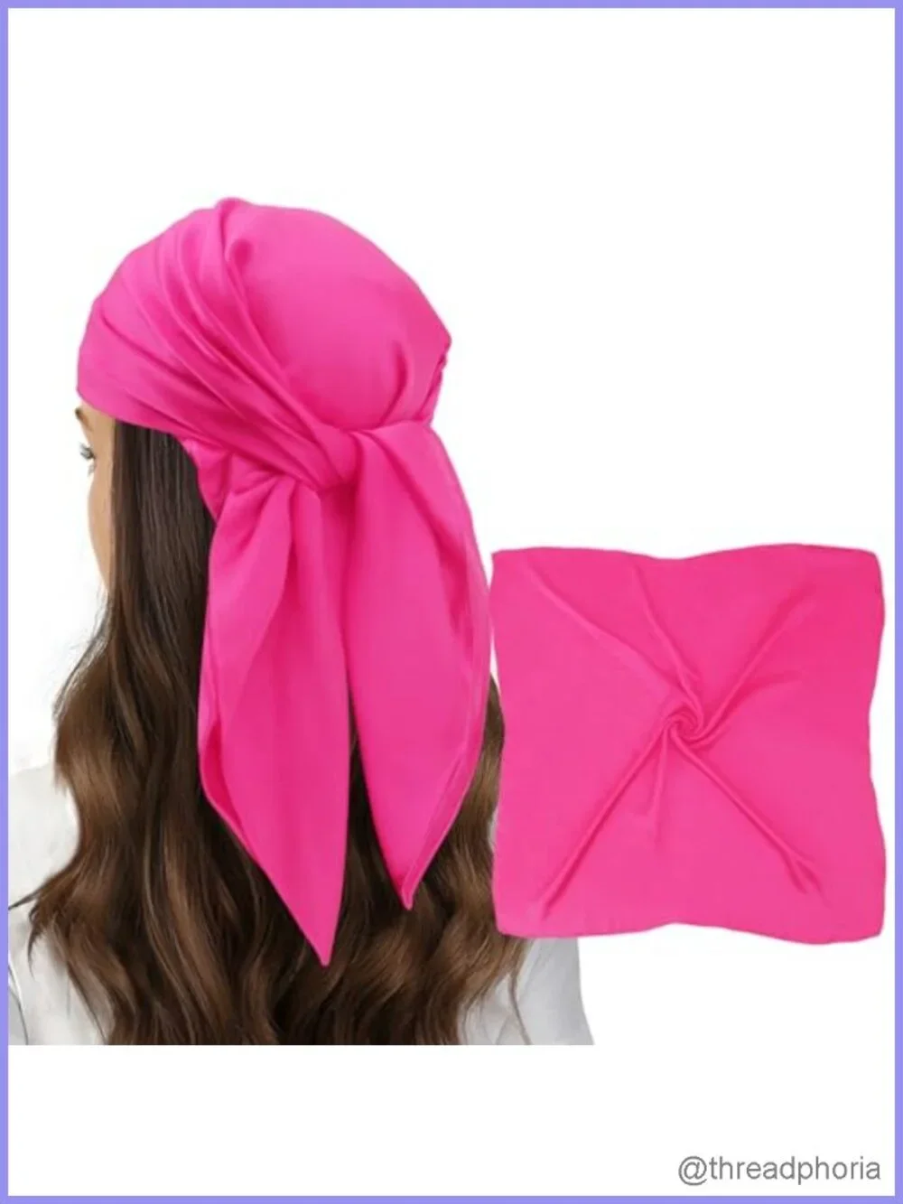 Satin Silk Feeling Square Scarf 27.5in Hair Head Neck Handbag Accessory